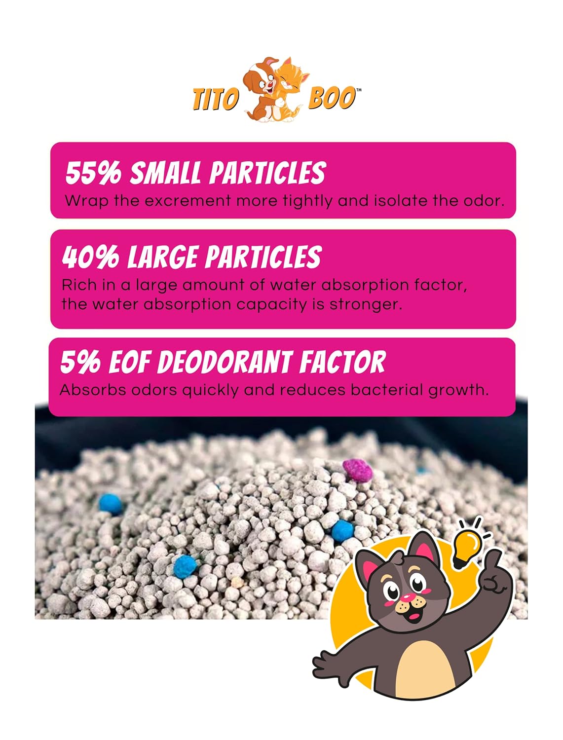 Tito Boo Advanced Clump Bentonite Cat Litter Lavender - Image 3