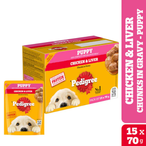 Pedigree Puppy Chicken & Liver Chunks in Gravy - Image 2
