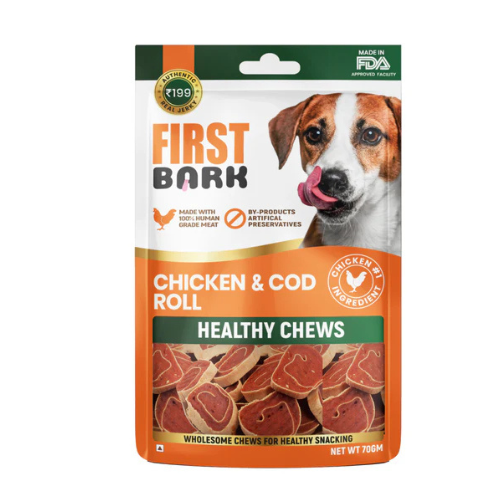 First Bark Jerky Chicken & Cod Roll
