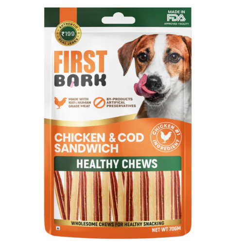 First Bark Jerky Chicken & Cod Sandwich