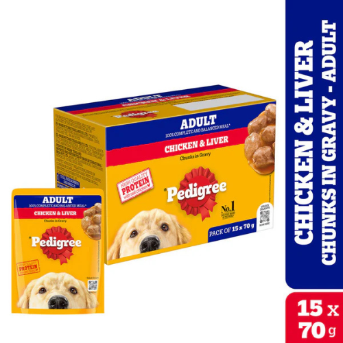 Pedigree Adult Chicken & Liver Chunks in Gravy - Image 2