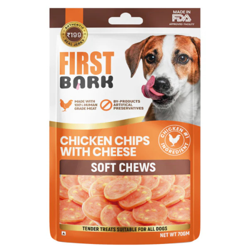 First Bark Jerky Chicken Chips with Cheese