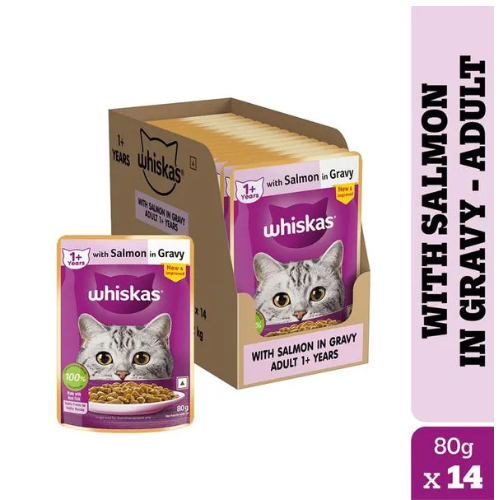 Whiskas Salmon in Gravy Adult Cat Wet Food